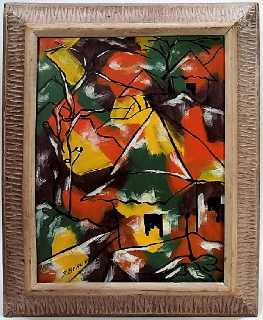 Paul Beauvoir Haitian Village Abstract Painting (1 of 8)