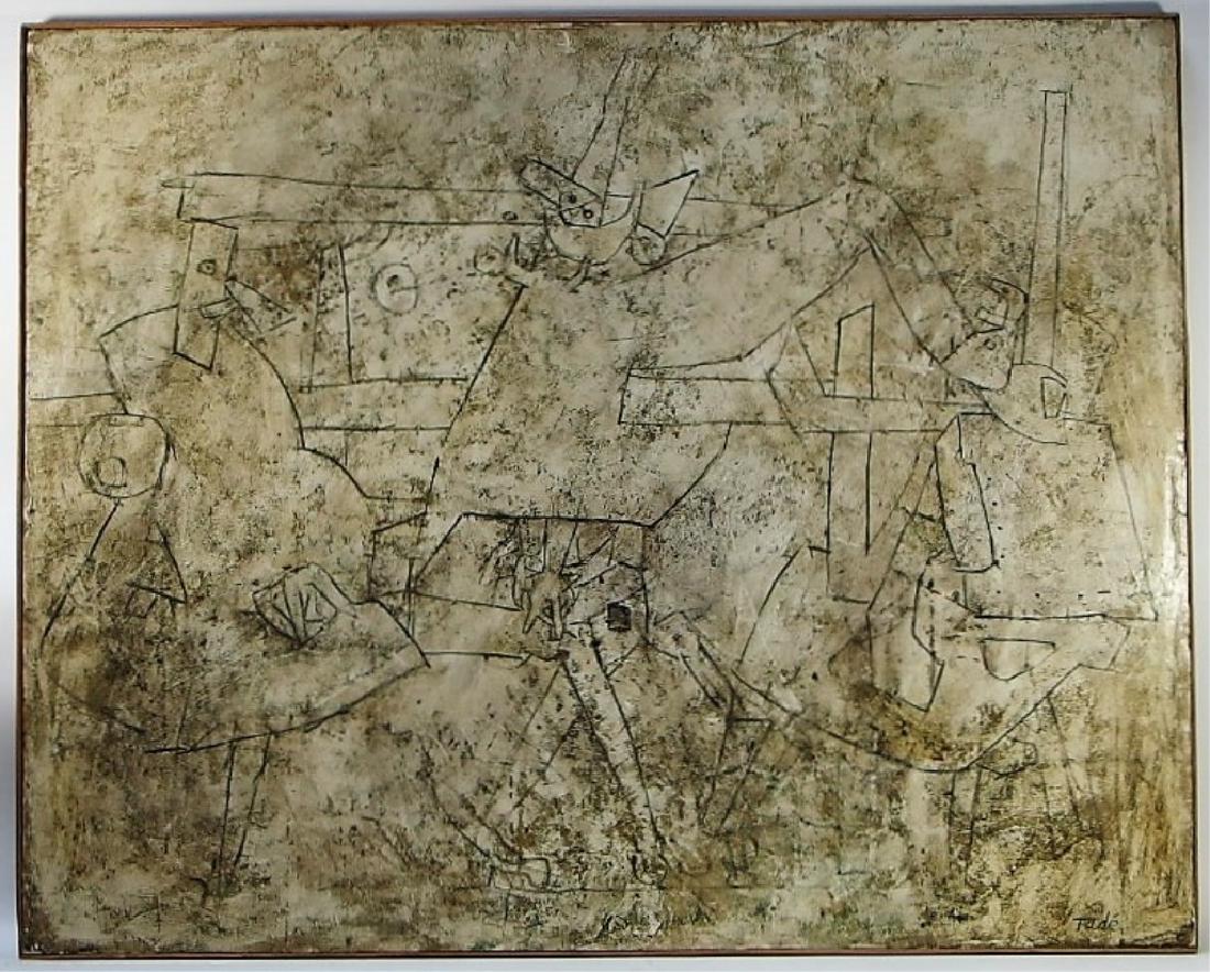 Lidi Tade Modernist Abstract Mixed Media Painting (1 of 6)