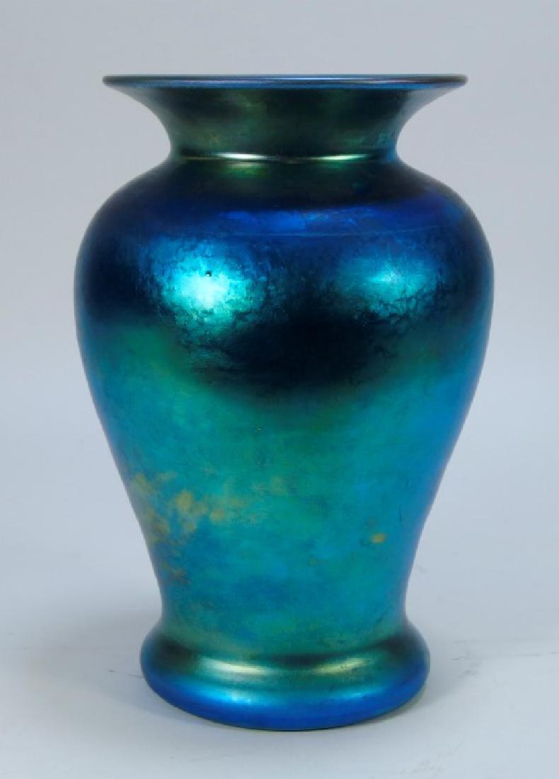 Steuben Aurene Blue & Gold  Art Glass Vase (1 of 6)