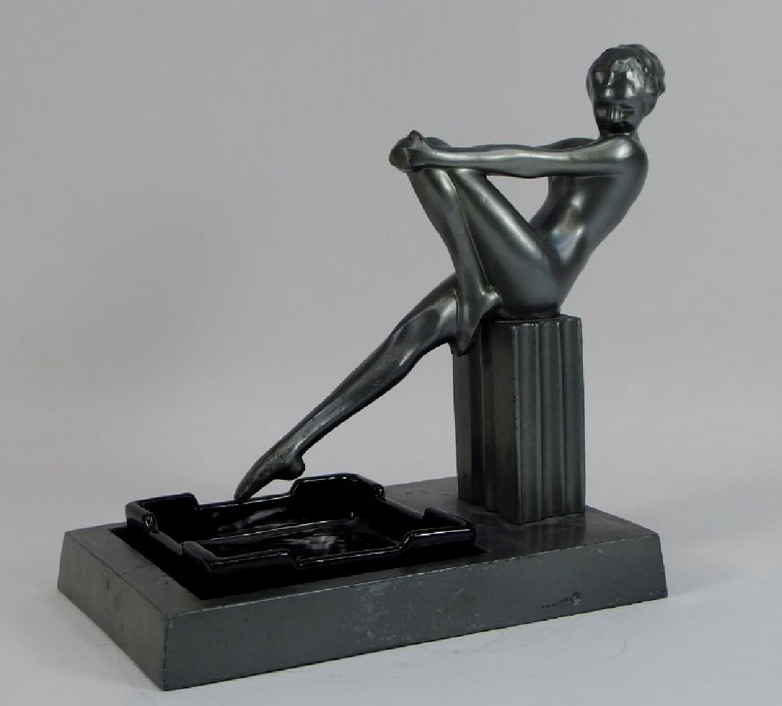 Frankart Art Deco Metal Porcelain Figural Ashtray (1 of 8)