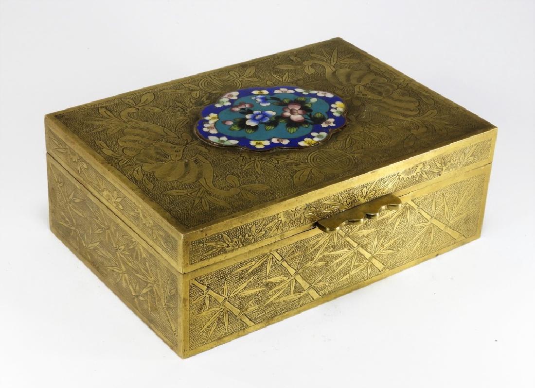 Chinese Cloisonne Enamel Brass Box (1 of 10)