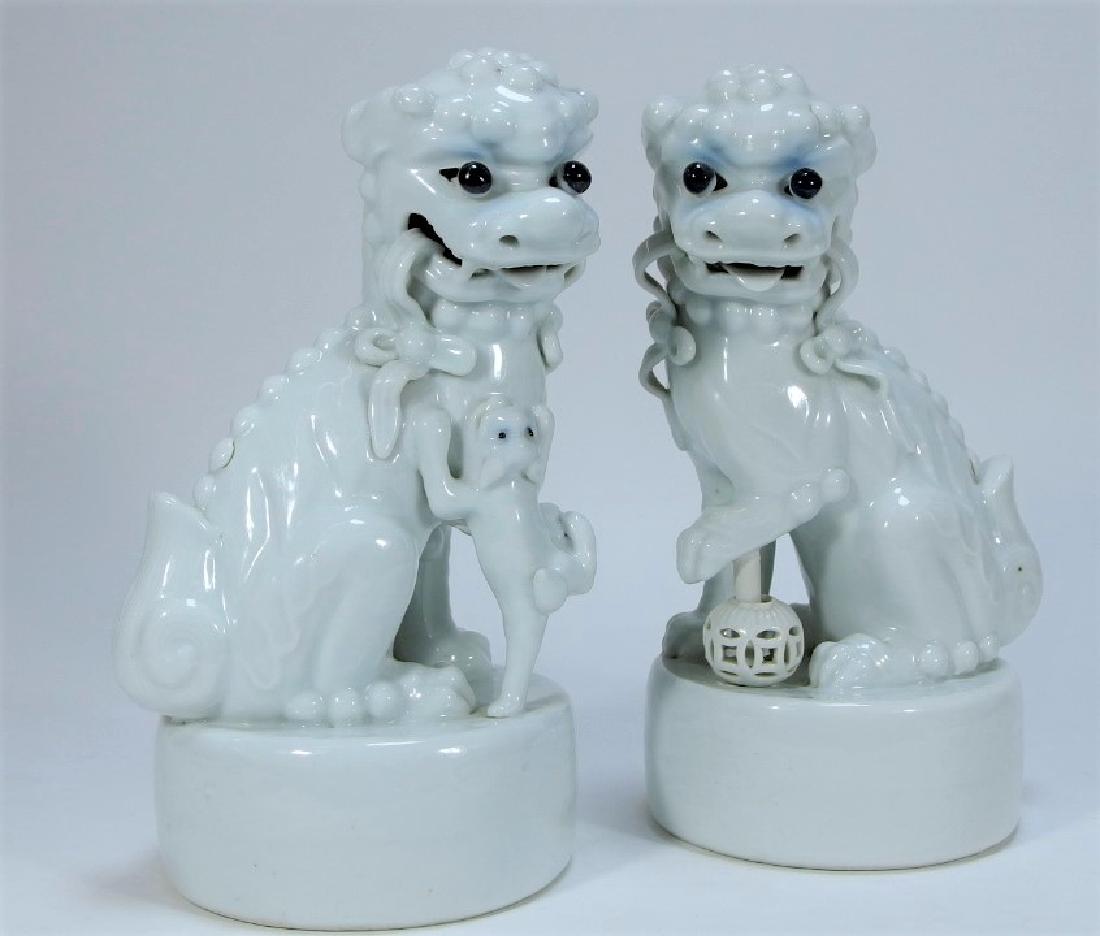 PR Chinese Blanc de Chine Porcelain Foo Dogs (1 of 10)