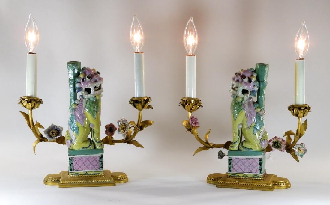 PR French Bronze Mounted Chinese Sancai Foo Dogs (1 of 14)