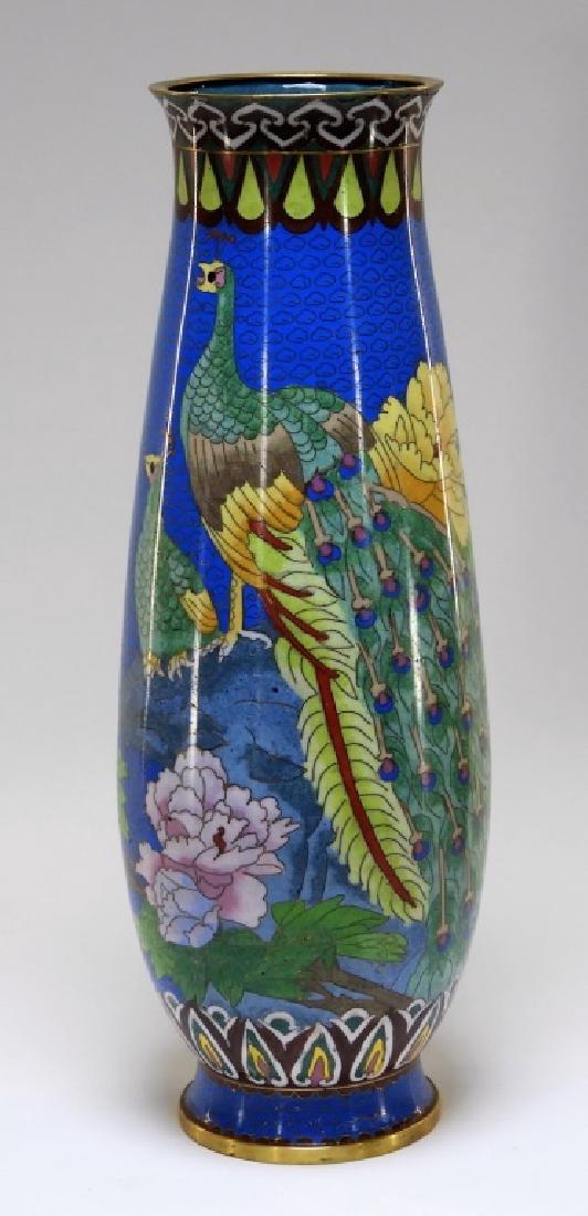 LG Chinese Cloisonne Enamel Peacock Vase (1 of 7)