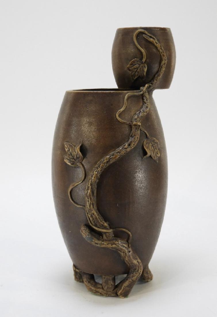 Chinese Yixing Pottery Double Stack Vine Vase (1 of 7)