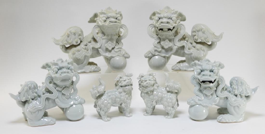 6 Chinese Porcelain Blanc de Chine Foo Lions (1 of 6)
