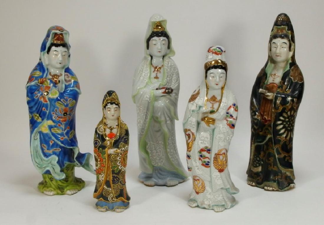 5 Chinese and Japanese Porcelain Guanyin Statues (1 of 9)