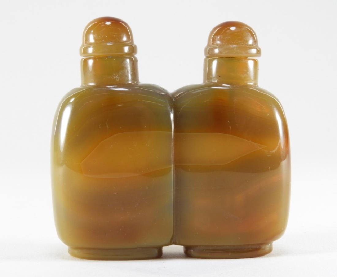 Chinese Carved Agate Double Snuff Bottle (1 of 8)