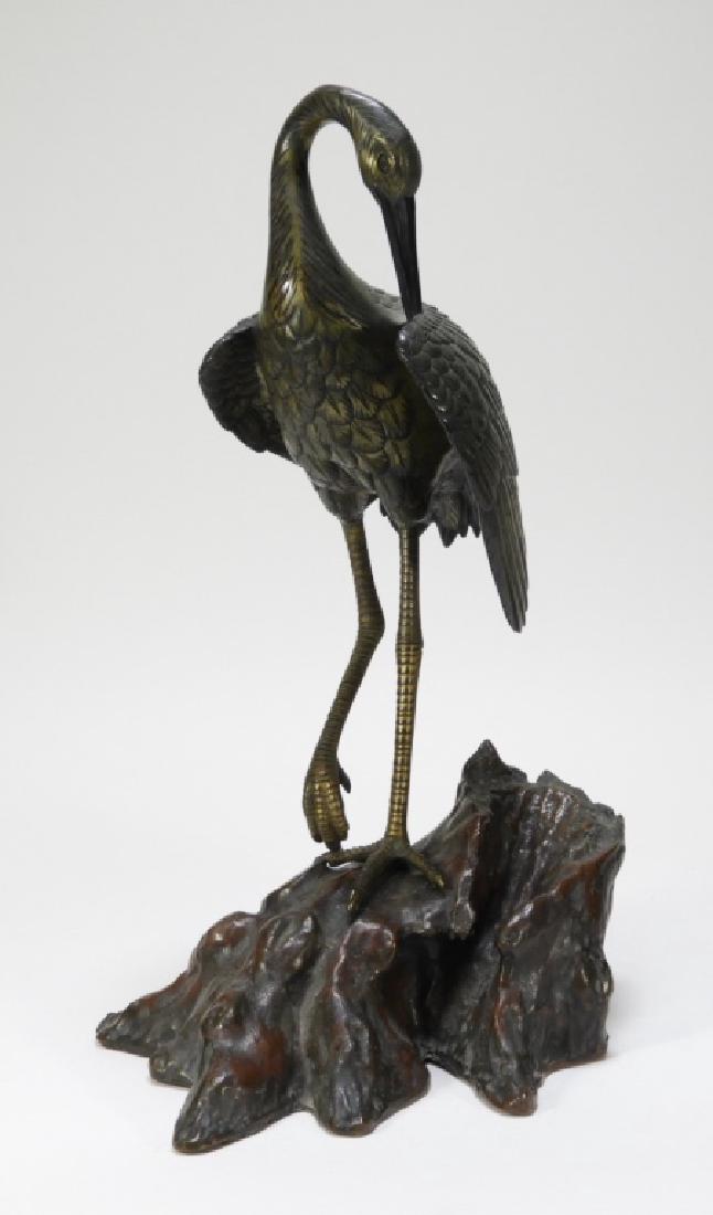 Japanese Meiji Period Bronze Crane Rockery Figure (1 of 8)
