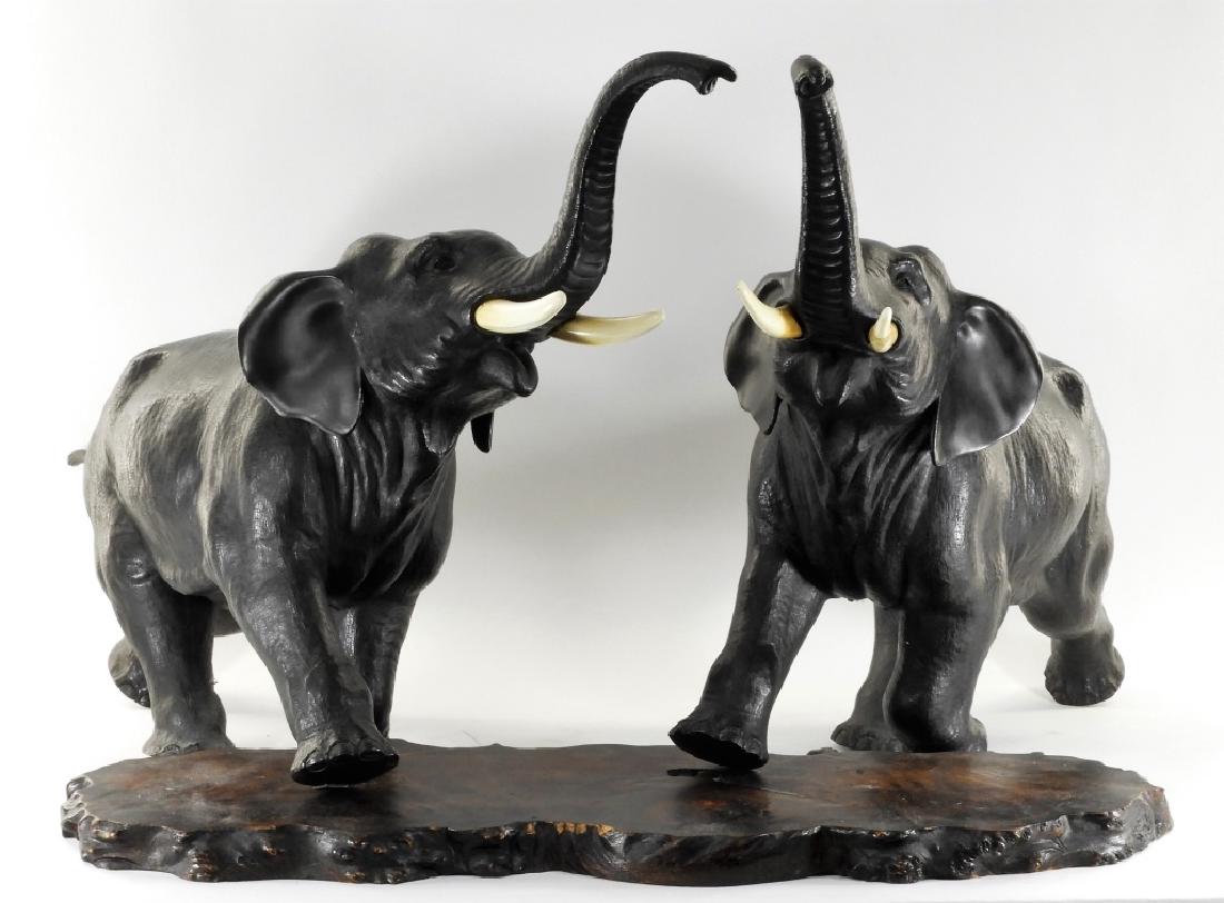 LARGE PR Japanese Meiji Period Bronze Elephants (1 of 10)