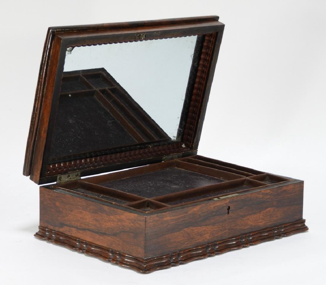 Antique Victorian Burl Walnut Jewelry Casket Box (1 of 8)