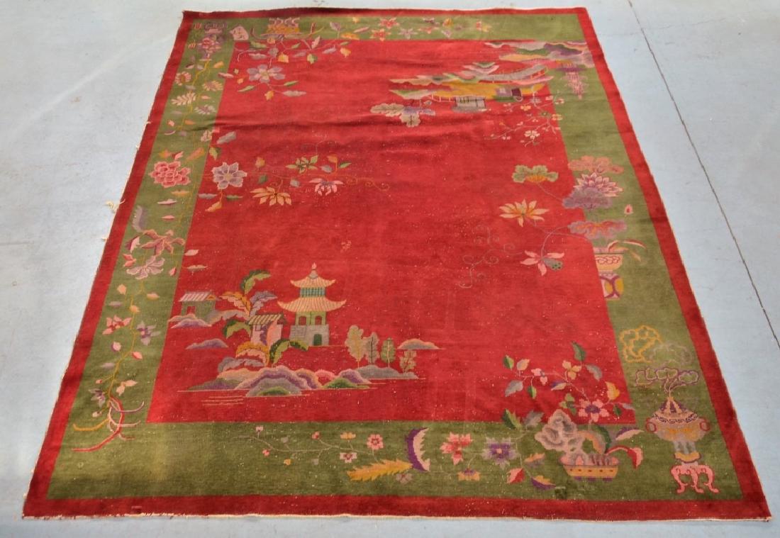 Chinese Art Deco Pictorial Room Size Carpet Rug (1 of 6)