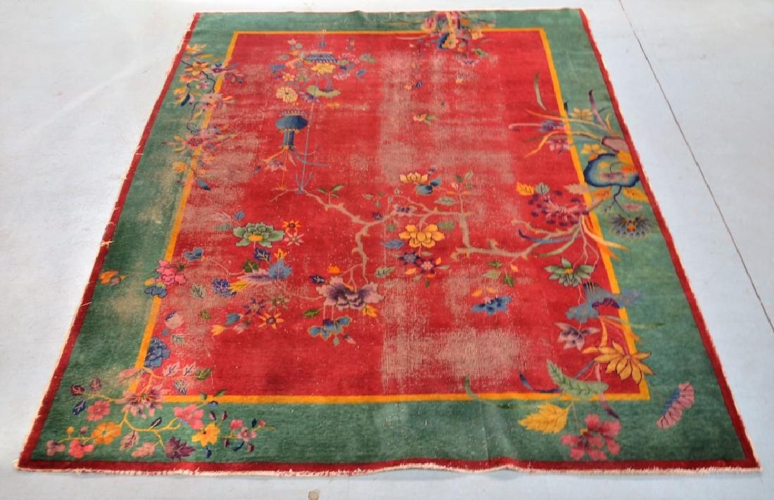 Chinese Art Deco Pictorial Room Size Carpet Rug (1 of 7)