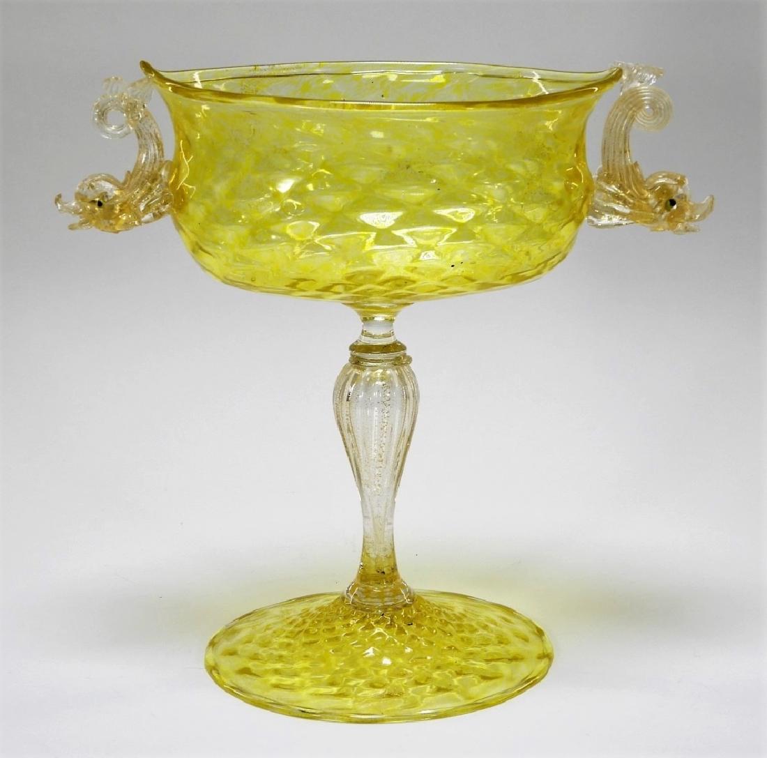 Italian Venetian Aventurine Glass Dolphin Compote (1 of 8)