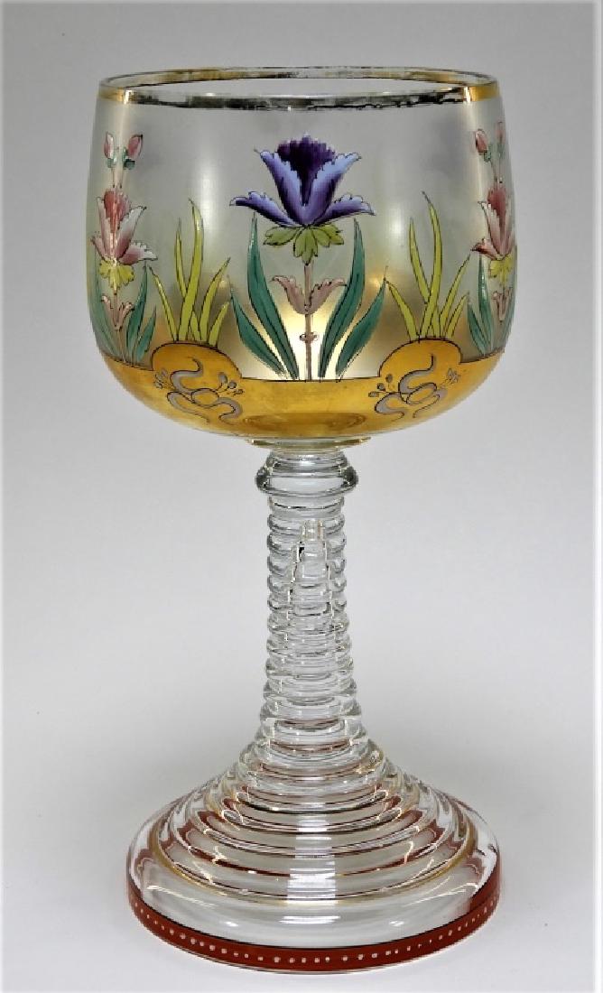 Czech Bohemian Gilt Enamel Painted Glass Goblet (1 of 9)