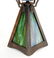 American Arts & Crafts Mission Oak Slag Glass Lamp - 4