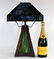 American Arts & Crafts Mission Oak Slag Glass Lamp - 7