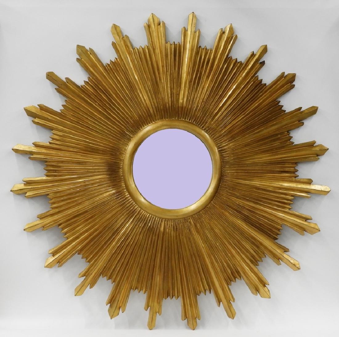 American MCM Carved & Gilt Wood Sunburst Mirror (1 of 5)