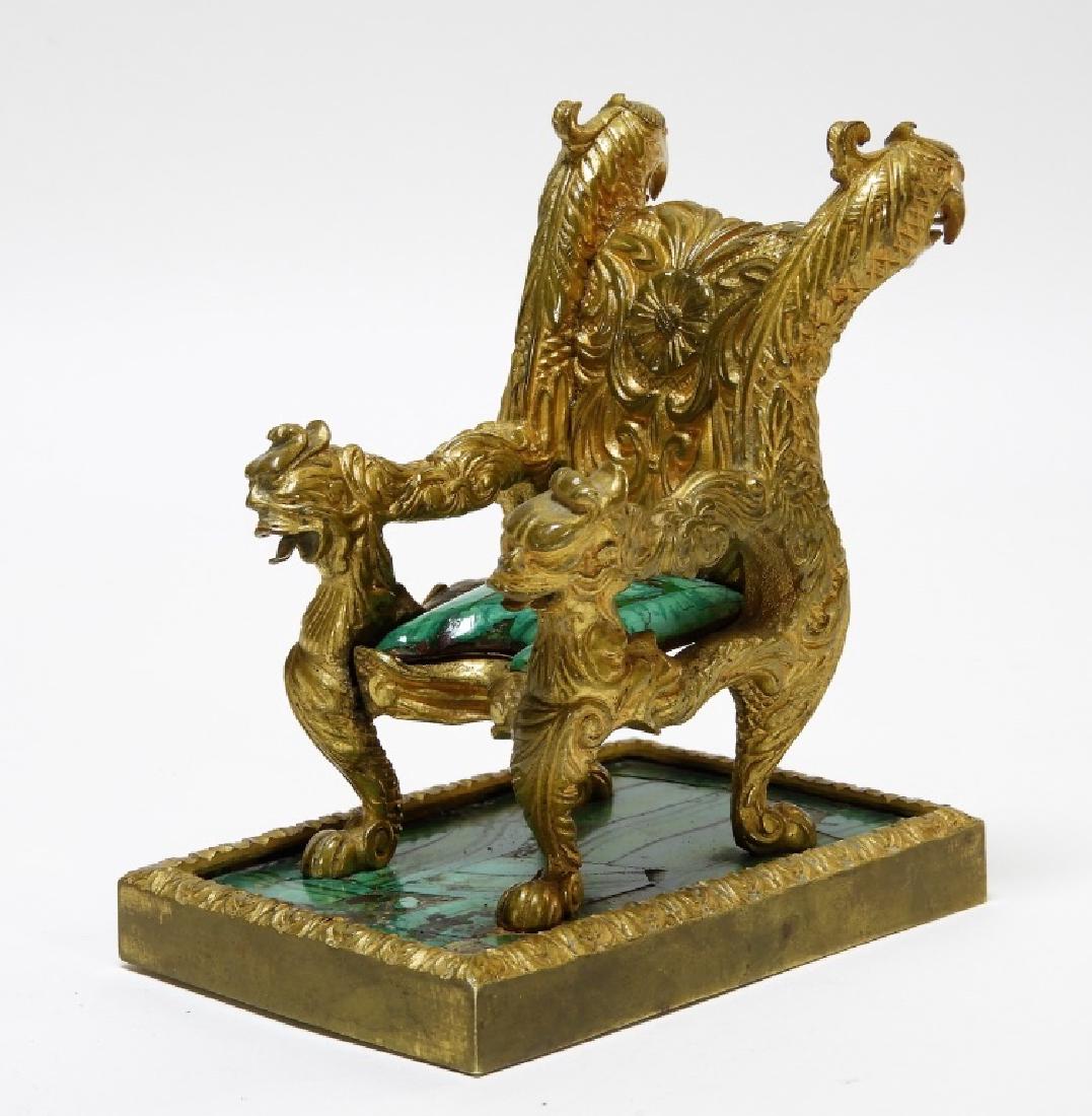 Diminutive Russian Ormolu Bronze Malachite Throne (1 of 7)