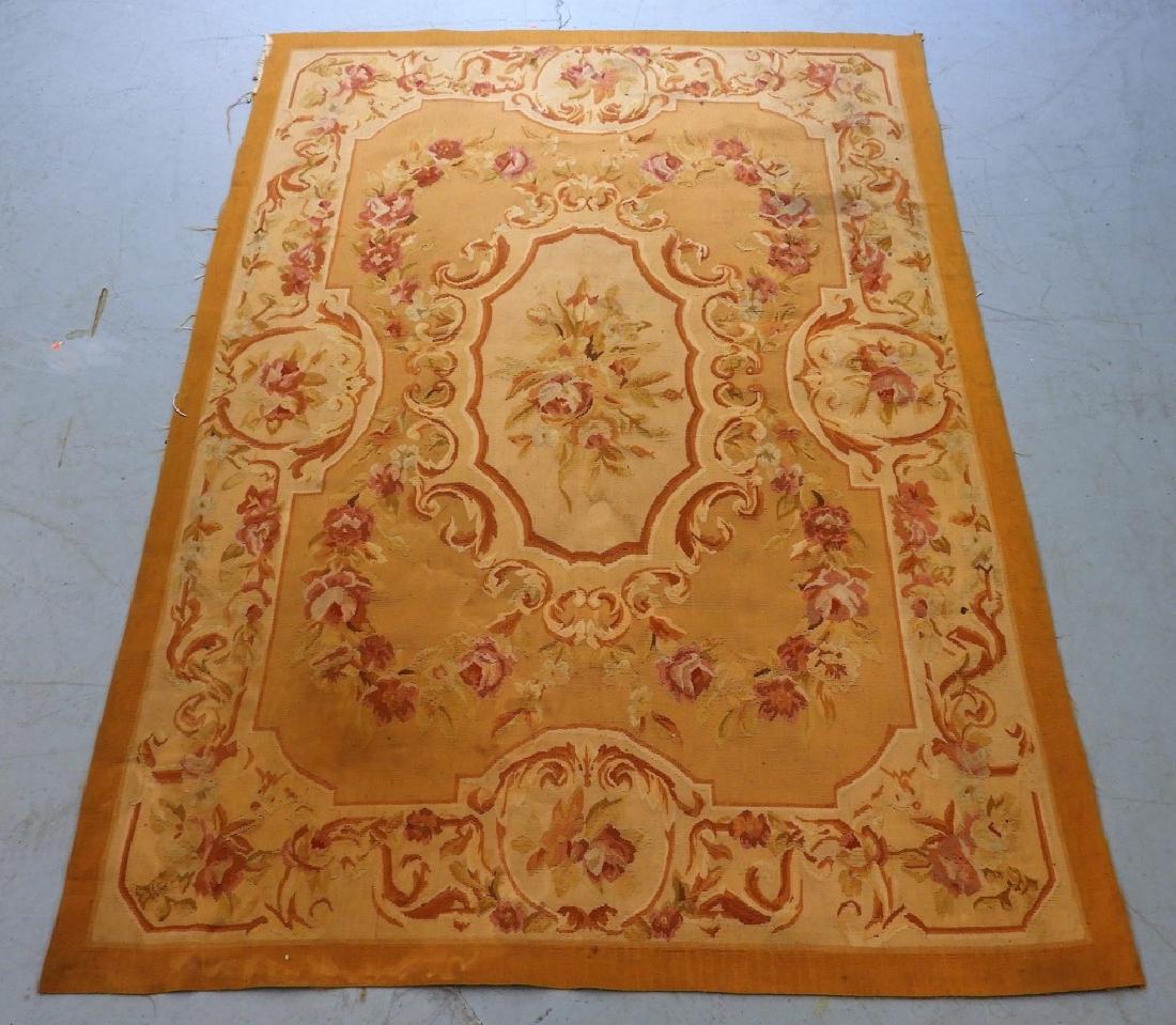 French Aubusson Floral Textile Carpet (1 of 8)