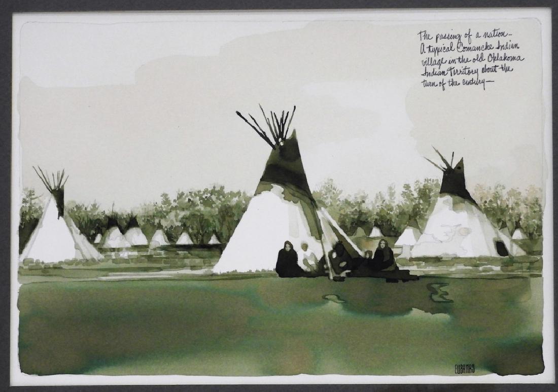 Sgd Eubanks Native American Encampment WC Painting (1 of 7)