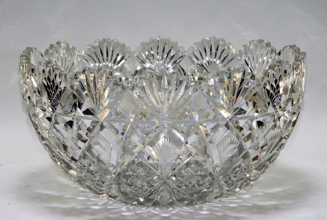 American Brilliant Cut Glass Punch Bowl