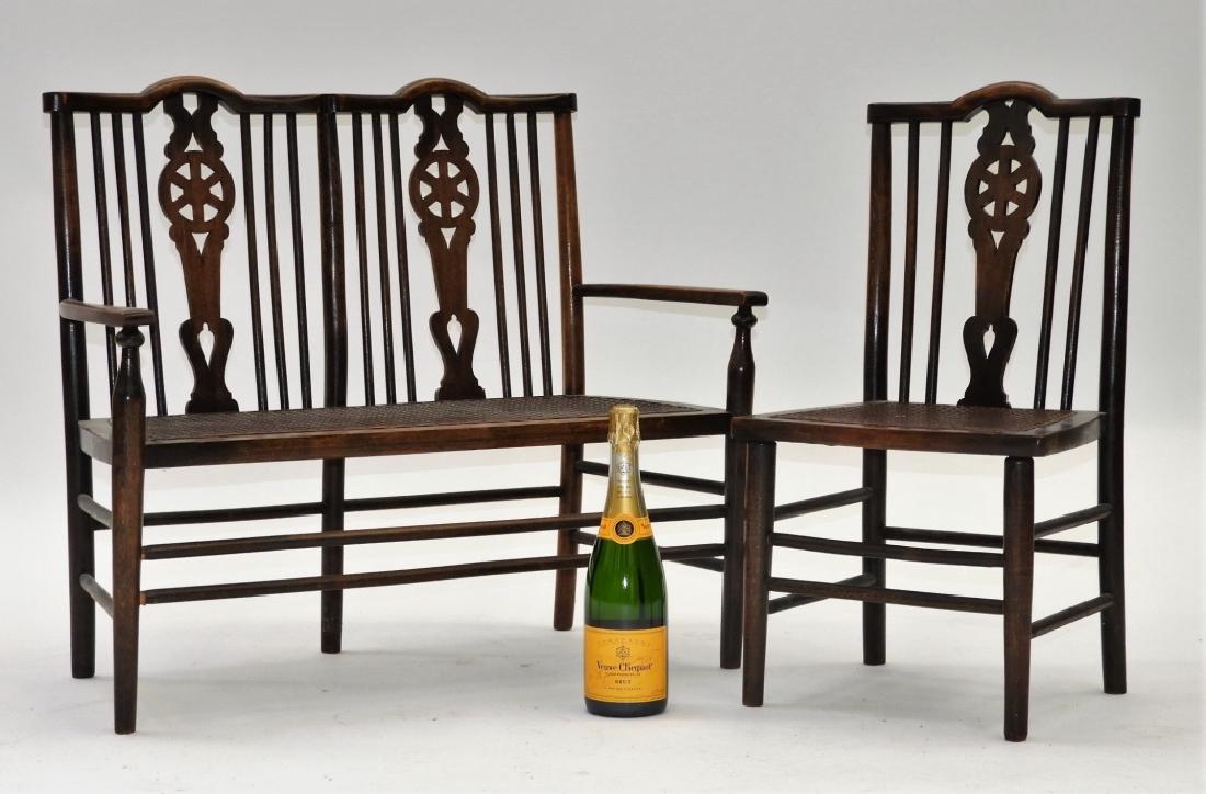 Antique American Child's Cane Back Chair & Settee (1 of 6)