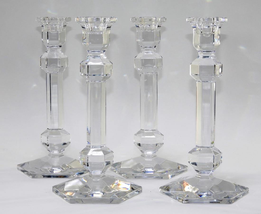 4 Val St Lambert Gardenia Crystal Candlesticks (1 of 4)