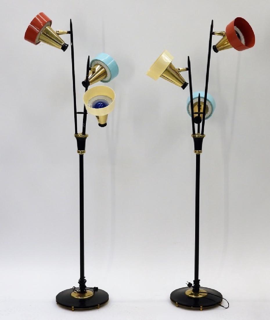 PR Mid Century Modern Brass 3 Light Floor Lamp (1 of 7)