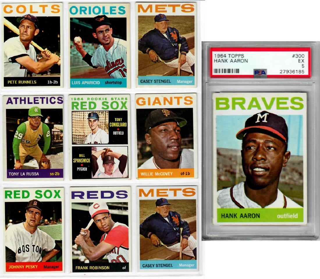10PC 1964 Topps Baseball Trading Cards Aaron PSA 5 (1 of 5)
