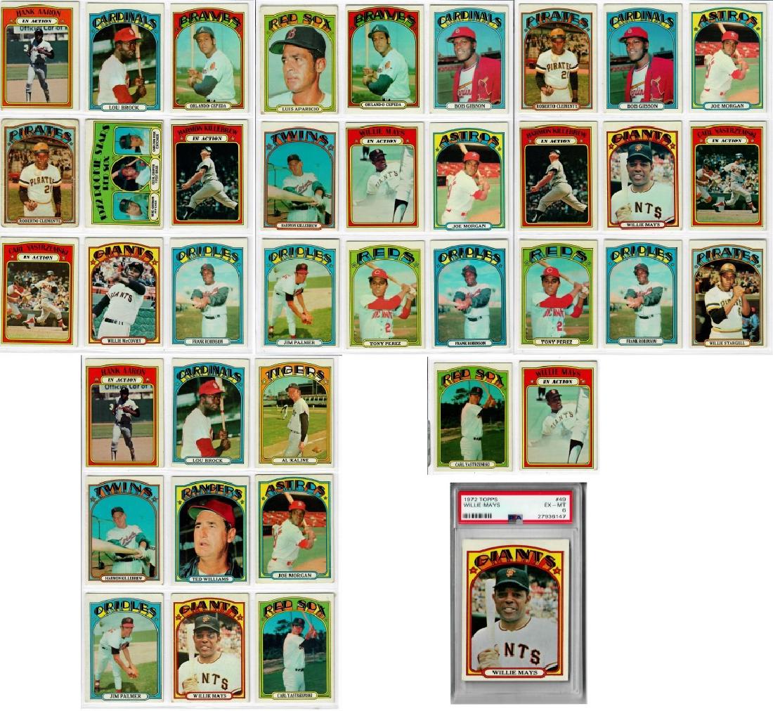 39PC 1972 Topps Baseball Trading Cards Mays PSA 6 (1 of 11)