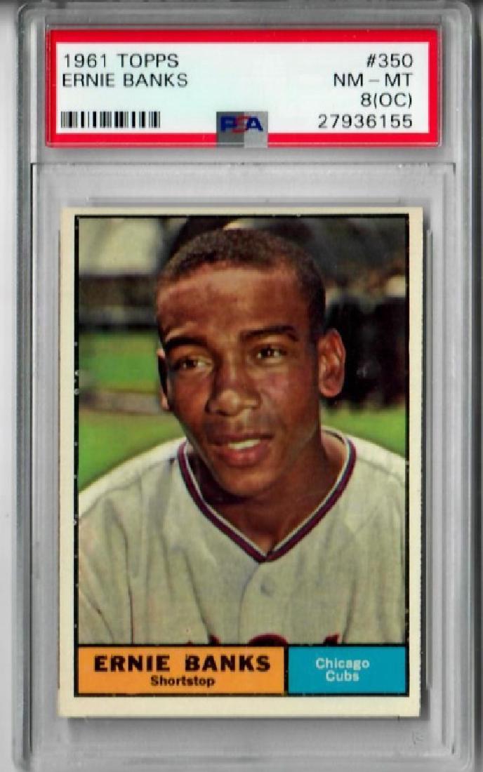 1961 Topps Baseball Ernie Banks Trading Card PSA 8 (1 of 2)