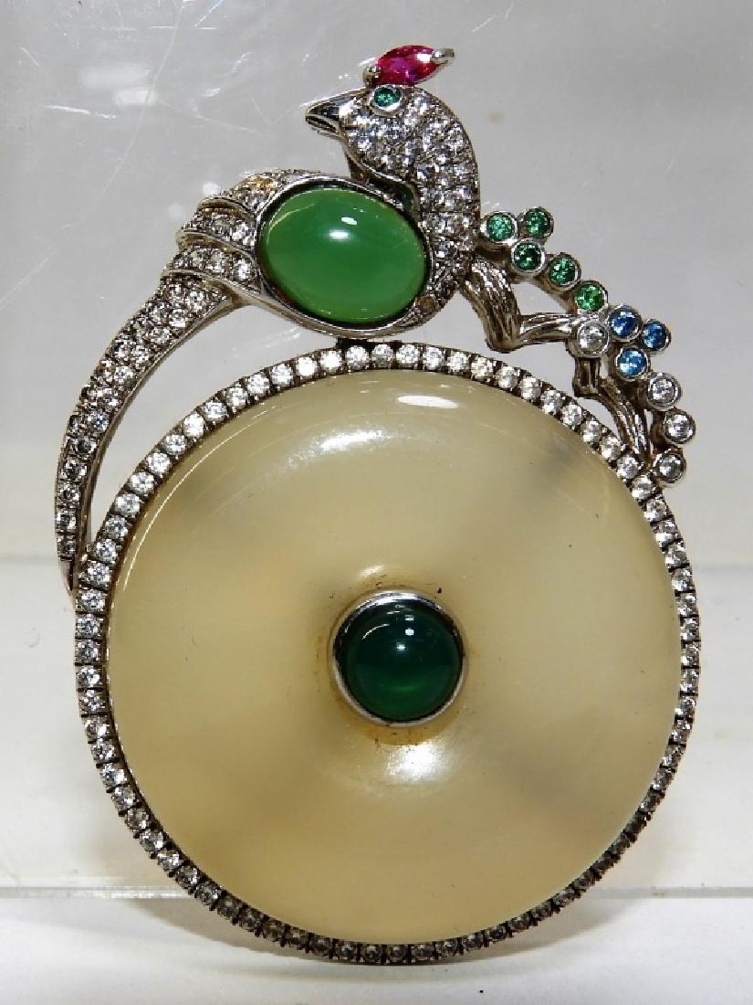 Chinese Peking Glass Diamond Ruby Sapphire Pendant (1 of 6)