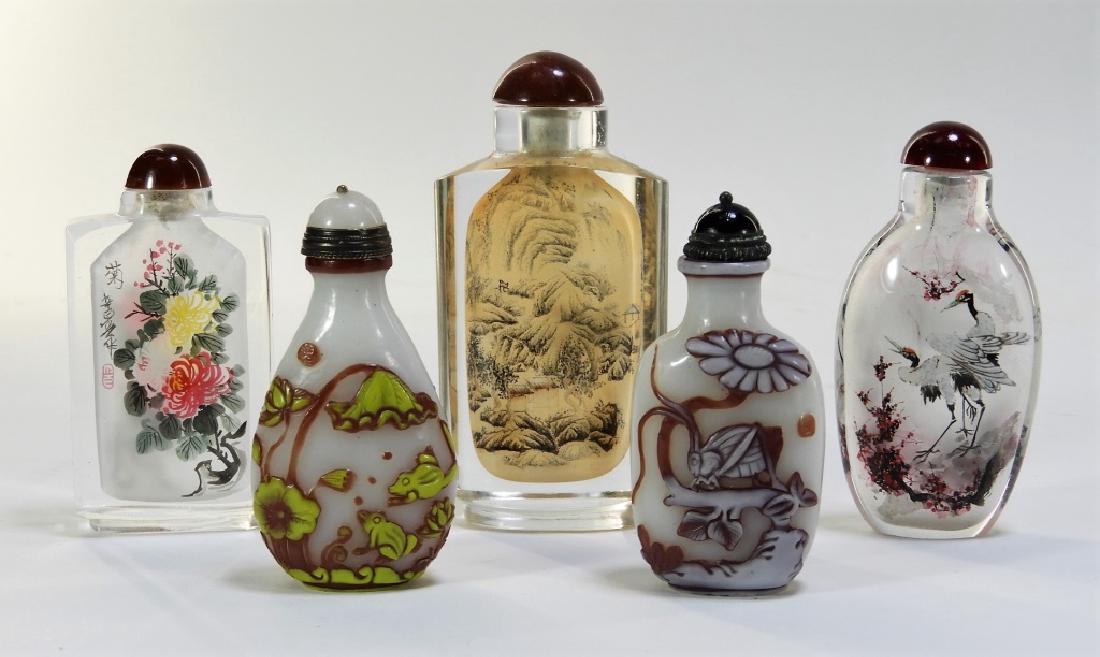 5 Chinese Peking & Reverse Painted Snuff Bottles (1 of 13)