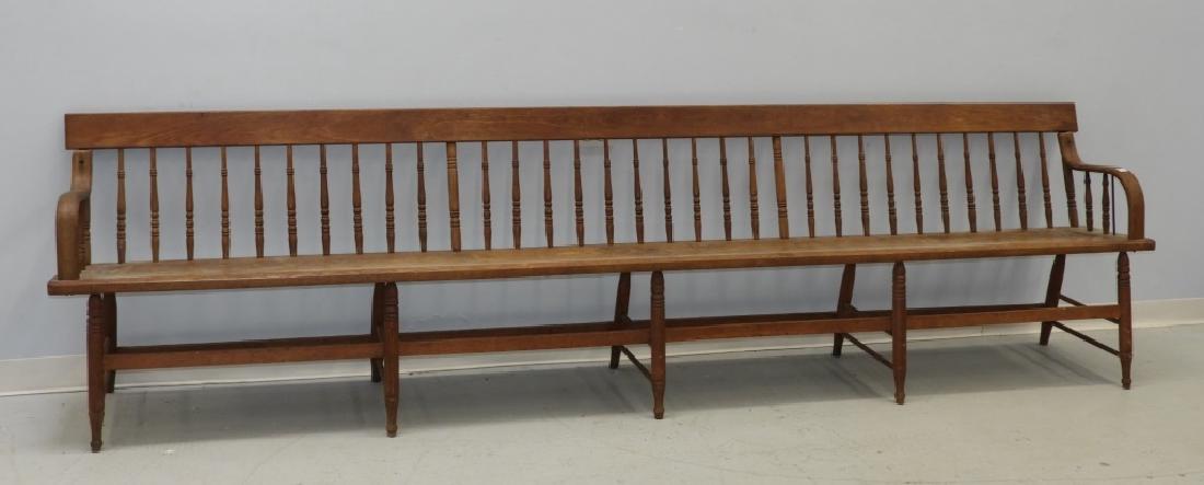 LARGE 19C. American Windsor Long Bench (1 of 6)
