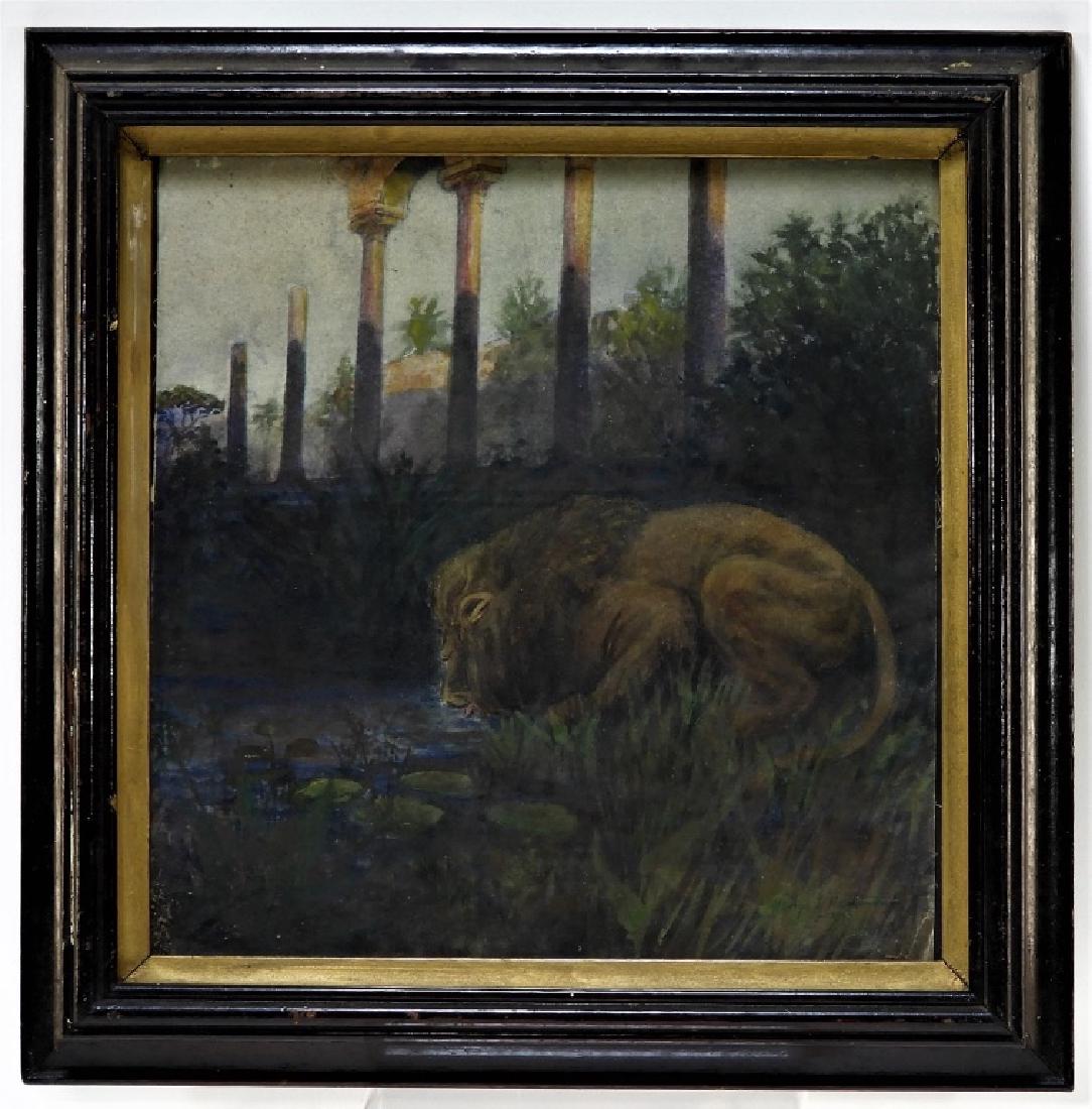 George Hammond American WC Lion Painting (1 of 6)