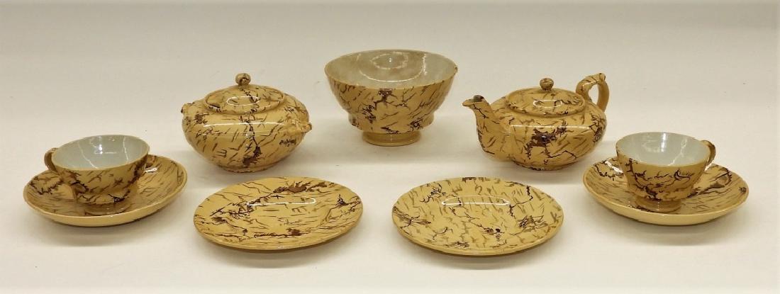 English Staffordshire Agateware Tea Service for 2 (1 of 10)