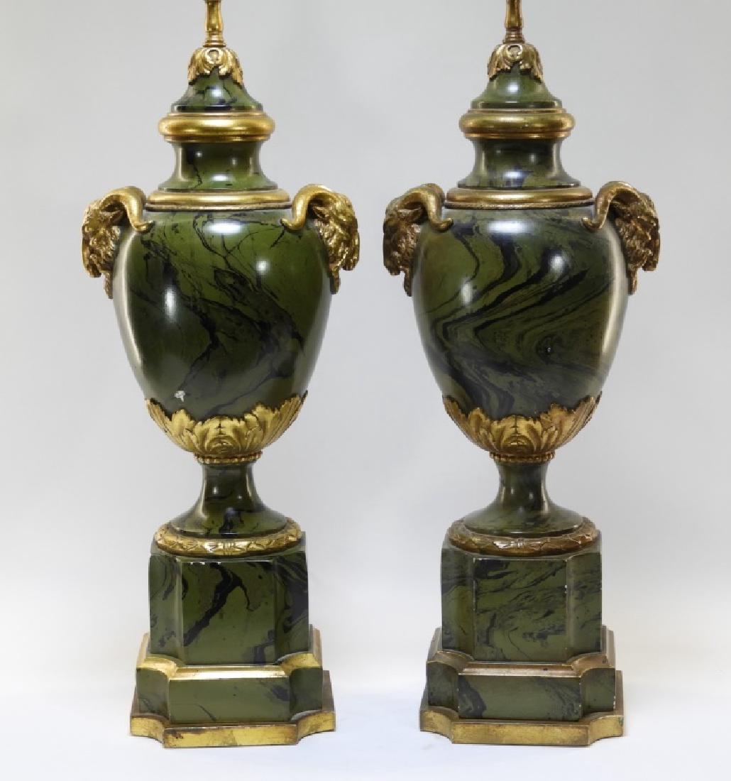 PR European Green Marbleized Plaster Lamps (1 of 9)