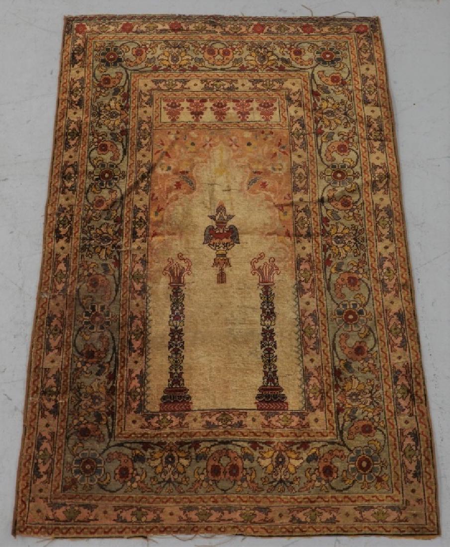 Antique Turkish Tabriz Haji Jalili Silk Prayer Rug (1 of 17)