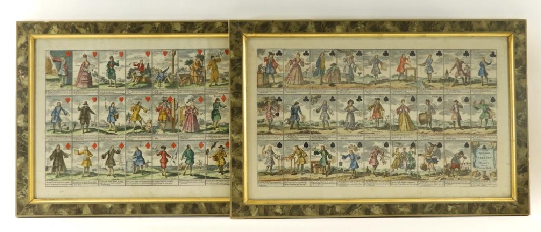 PR French Hand Colored Play Card Suits Etching (1 of 9)