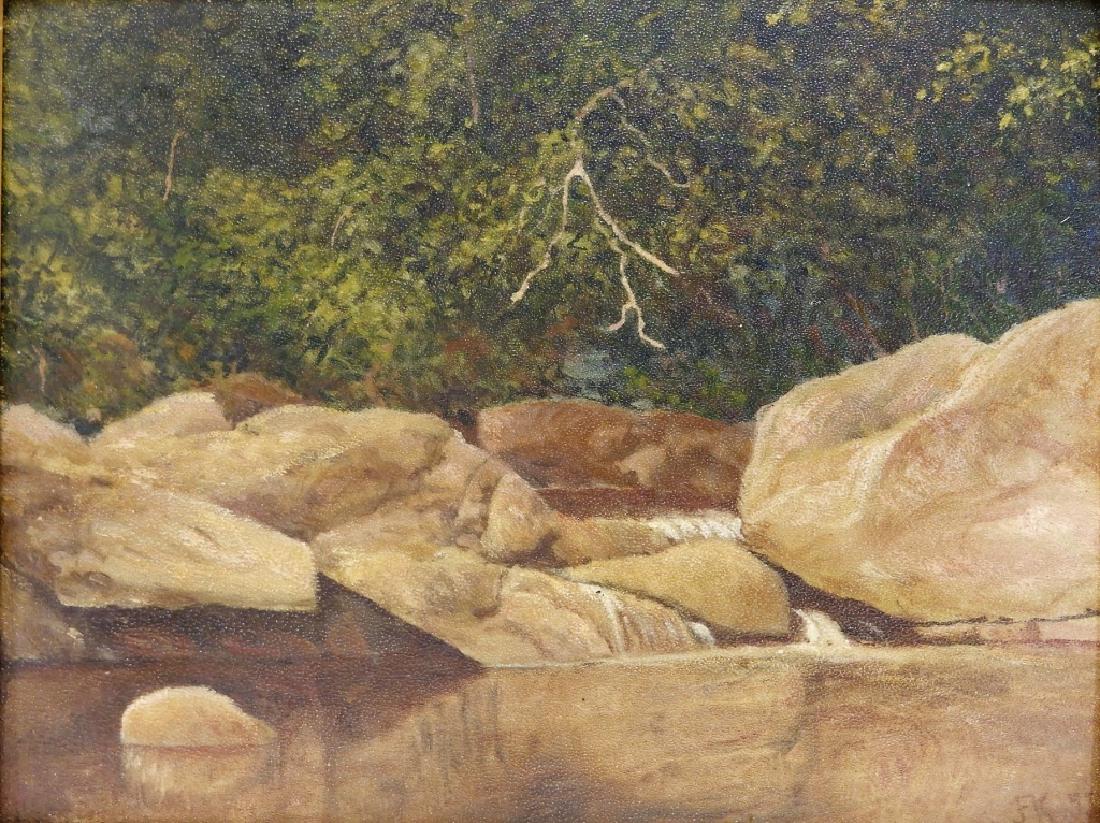John Frederick Kensett O/B Rocky Stream Painting (1 of 6)
