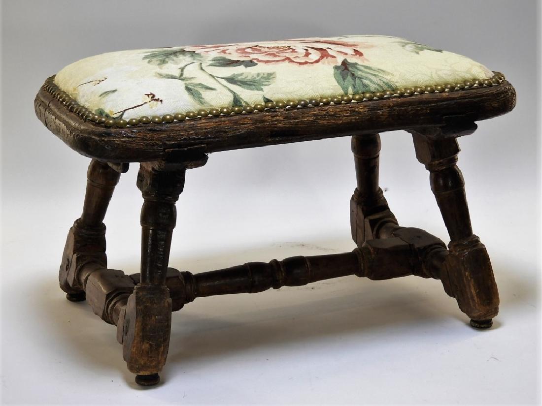 17C. English Hardwood Tavern Joint Foot Stool (1 of 8)