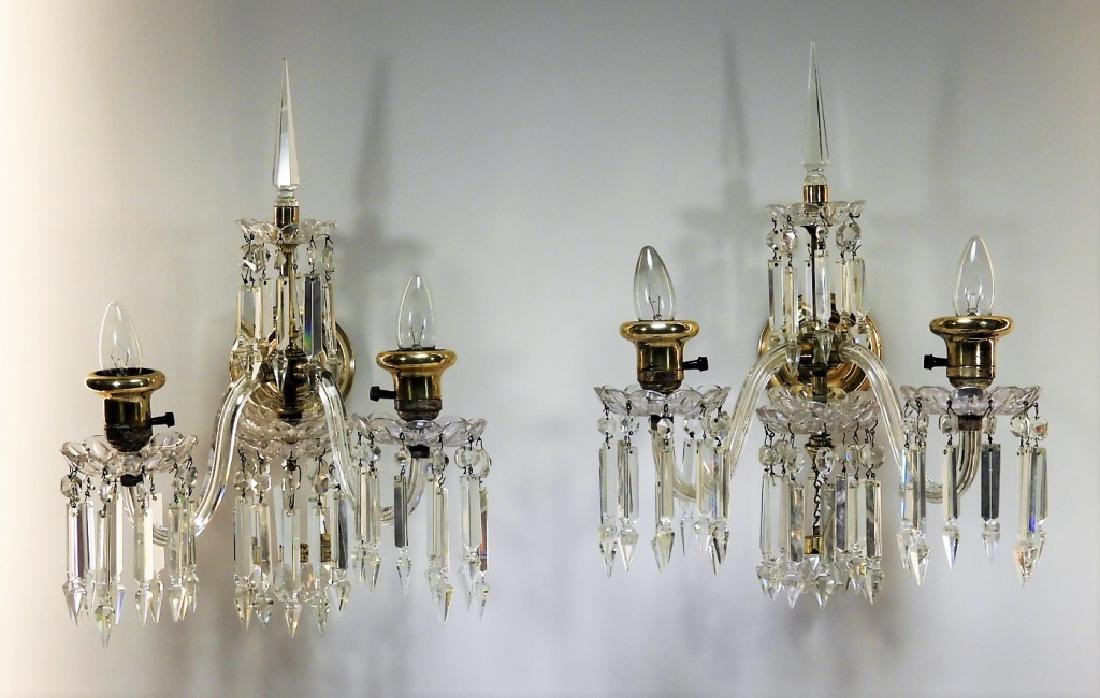 PR Beautiful Brass & Crystal Sconce Lights (1 of 8)