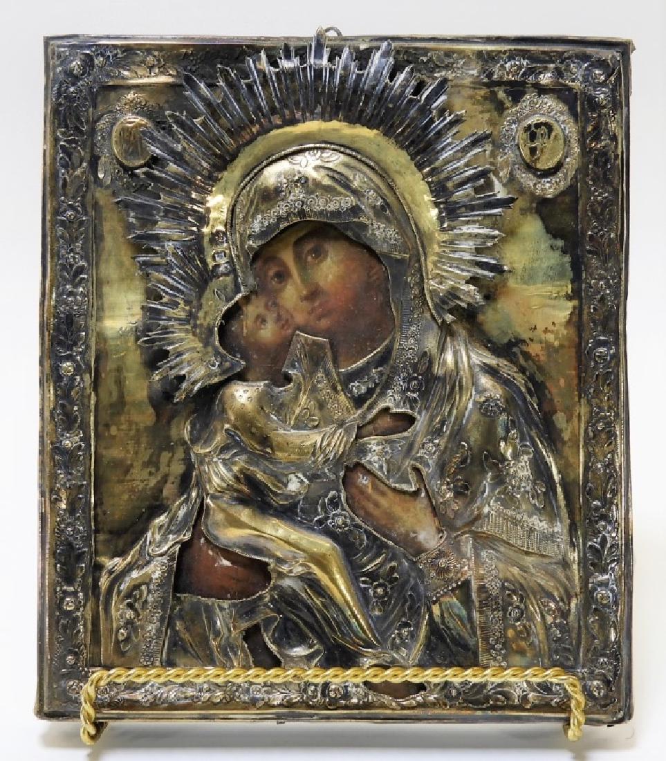 19C Russian Silver Riza Icon of the Kazan Mother (1 of 9)