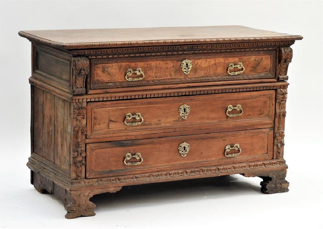 17C Italian Baroque Carved Walnut Chest of Drawers (1 of 11)