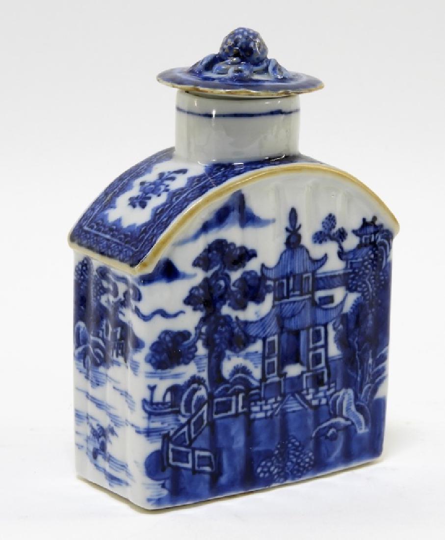 Chinese Export Porcelain Blue & White Tea Caddy (1 of 8)