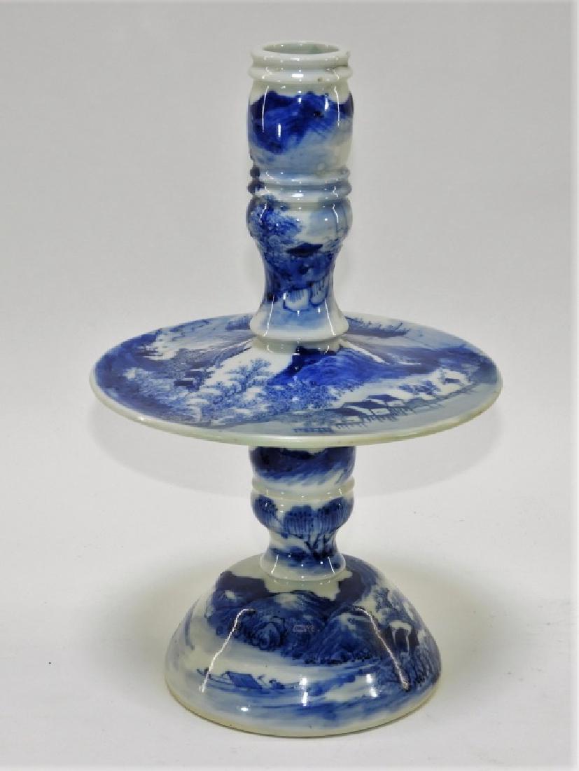 Chinese Kangxi Blue & White Porcelain Candlestick (1 of 13)