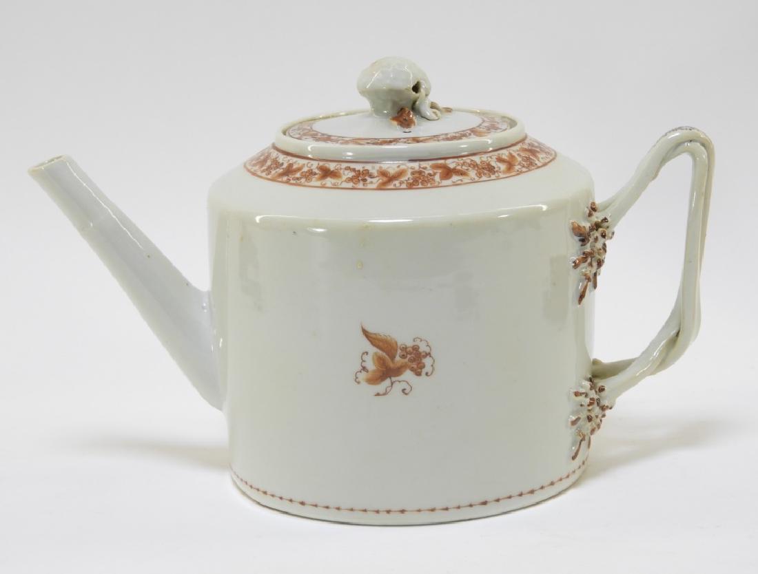Chinese Sepia Export Porcelain Tea Leaf Teapot (1 of 8)