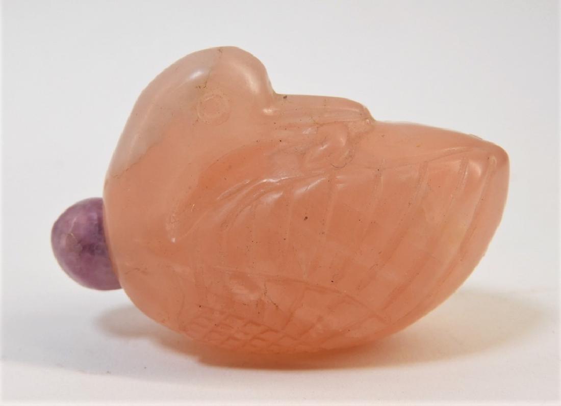 Chinese Carved Quartz Mandarin Duck Snuff Bottle (1 of 6)