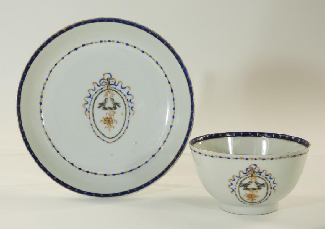 Chinese Export Porcelain Armorial Cup & Saucer (1 of 7)